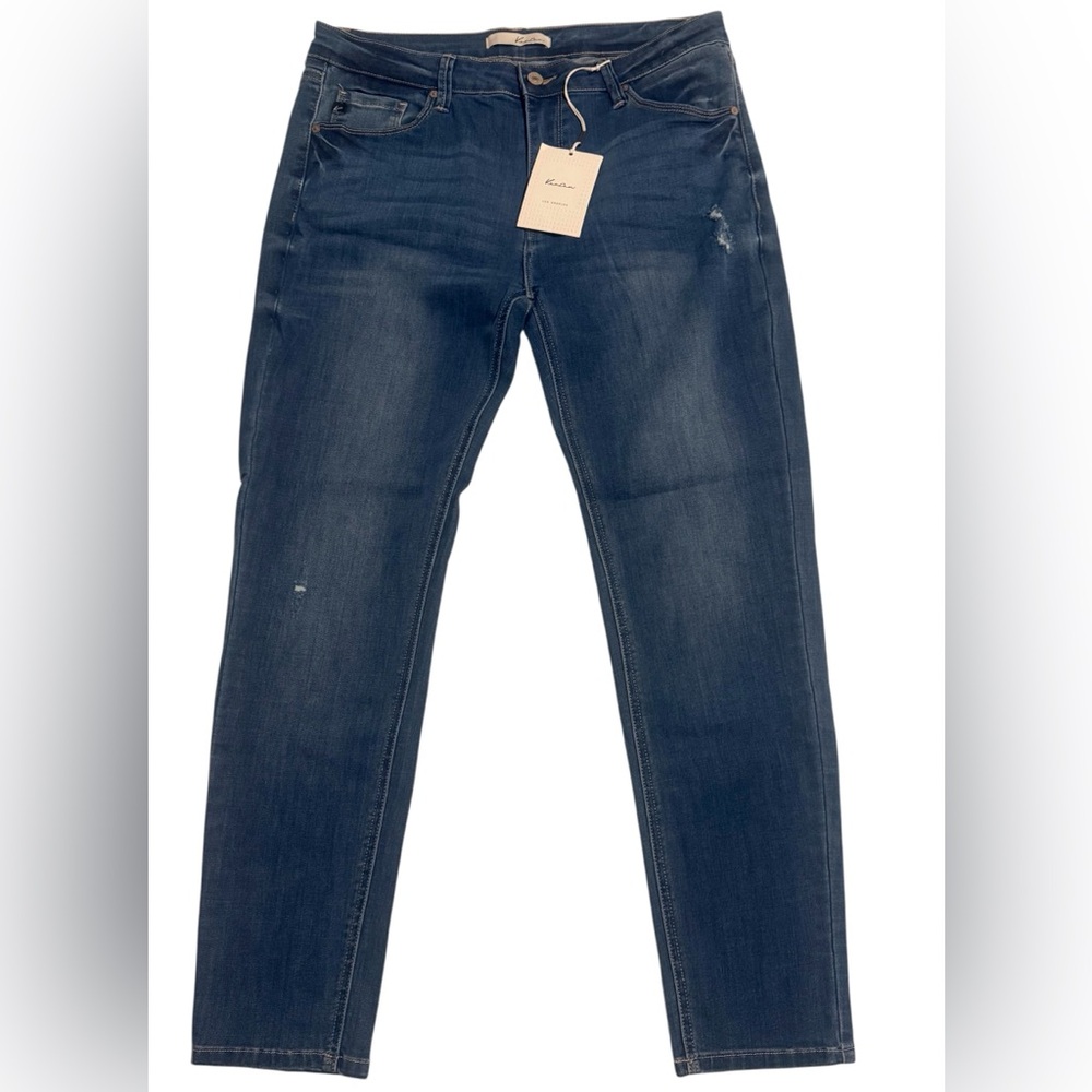 NWT KANCAN Distressed Denim Medium Wash Mid-Rise Classic Skinny Jeans Size 31/15